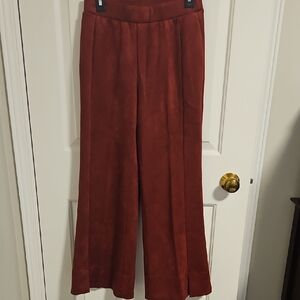 Wynne Layers Faux Suede Wide Leg Rust Pants NWOT